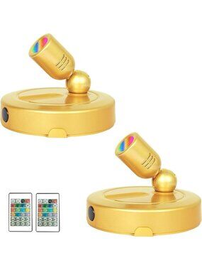 Battery Operated RGBW LED Spotlights with Remote - 12 Color Changing Accent